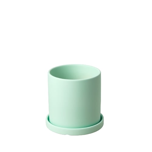 Matte Finish Cylinder Pot - Mint Green Memento